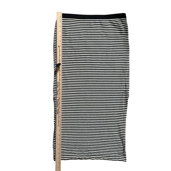 Gap Womens Maxi Skirt S Striped Black White 100% Cotton Side Slits Casual Work - Picture 7 of 7